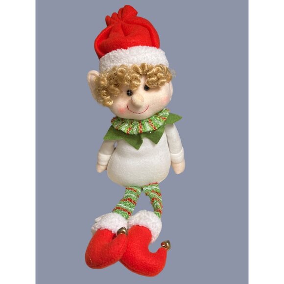 Plush Elf Doll With Curly Hair and Festive Outfit - Picture 9 of 11